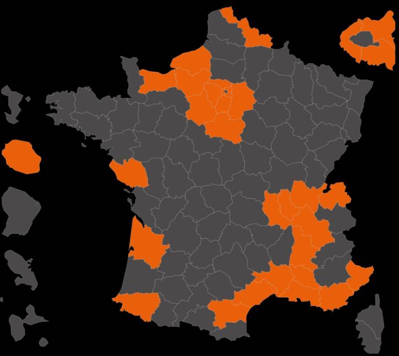 carte de france intervenants Eden Vert 3D